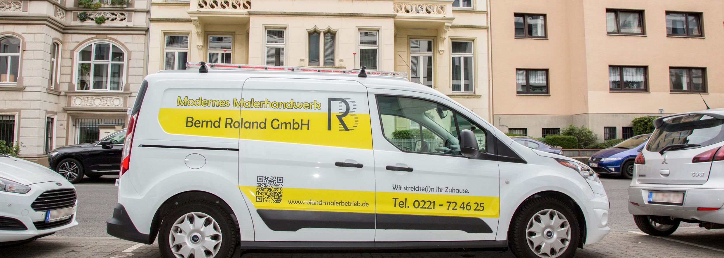 Maler Meisterbetrieb Köln Agnesviertel seit 1987 Firmenfahrzeug von unserem Betrieb